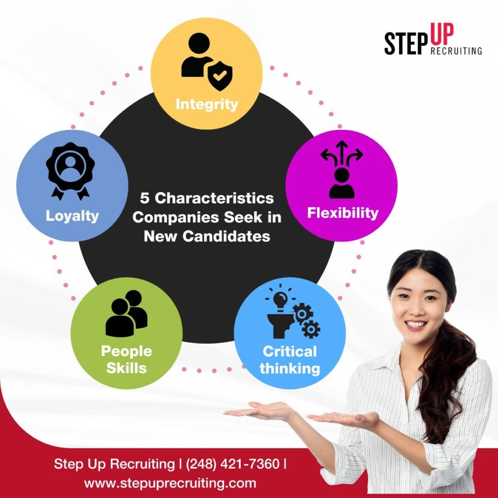 5 characteristics companies seek in new candidates infographic